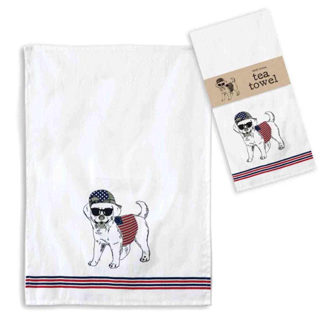 American Dog Tea Towel