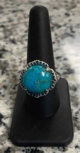 GCT Turquoise and Blue Topaz Ring Size 9